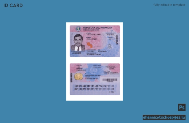 Beispielvorschau für den paraguayischen Personalausweis (2023 bis heute)